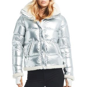SAM. Gigi shearling-trim down coat